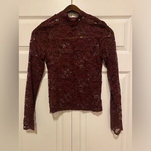 Burgundy Lace Long Sleeve